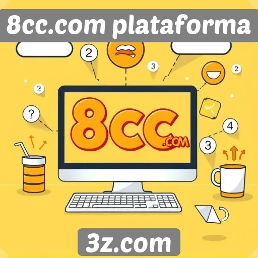 Recursos interativos do site 8cc.com em destaque